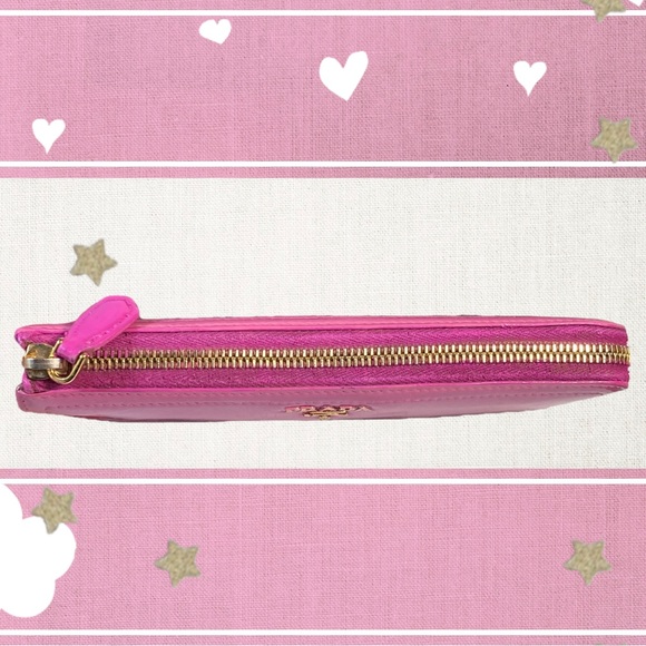 Prada zipper wallet full-size authentic 2 tone alligator leather shine finish - Picture 7 of 8